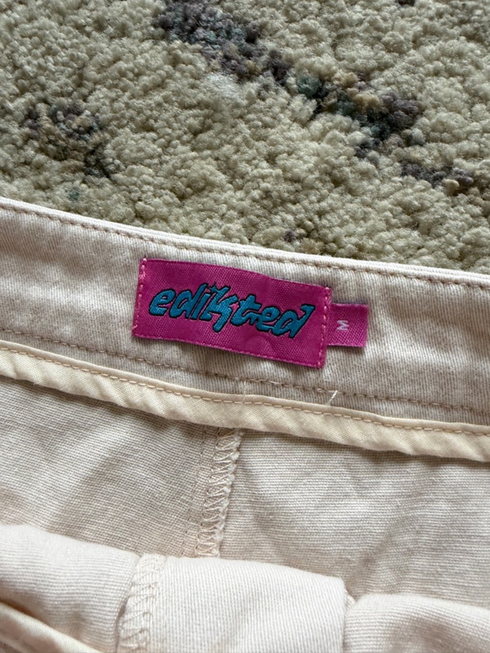 Edikted Beige Low Rise Micro Shorts - Picture 3 of 4